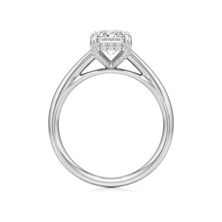 Cathedral Plain Diamond Basket Pear Engagement Ring