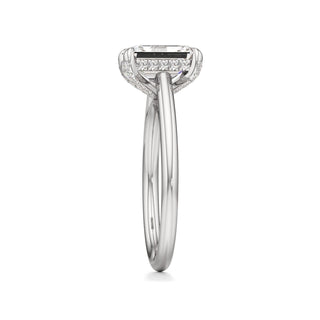 Cathedral Plain Diamond Basket Pear Engagement Ring