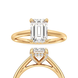 Cathedral Plain Diamond Basket Pear Engagement Ring
