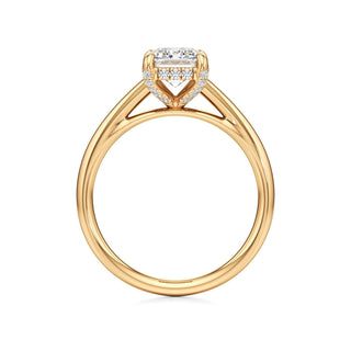 Cathedral Plain Diamond Basket Pear Engagement Ring
