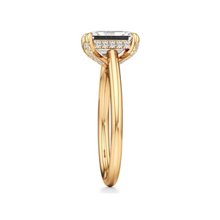 Cathedral Plain Diamond Basket Pear Engagement Ring