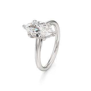 Cathedral Plain Diamond Basket Pear Engagement Ring