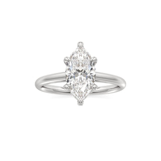 Cathedral Plain Diamond Basket Pear Engagement Ring