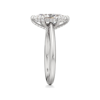Cathedral Plain Diamond Basket Pear Engagement Ring