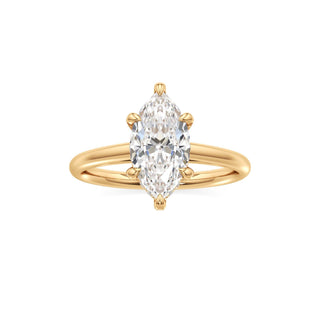 Cathedral Plain Diamond Basket Pear Engagement Ring