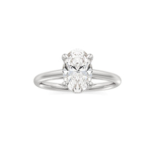 Cathedral Plain Diamond Basket Pear Engagement Ring