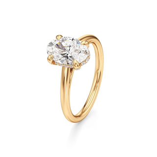Cathedral Plain Diamond Basket Pear Engagement Ring