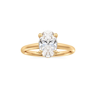 Cathedral Plain Diamond Basket Pear Engagement Ring