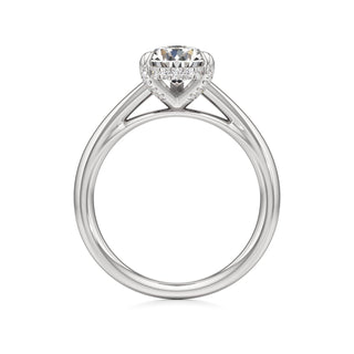 Cathedral Plain Diamond Basket Pear Engagement Ring