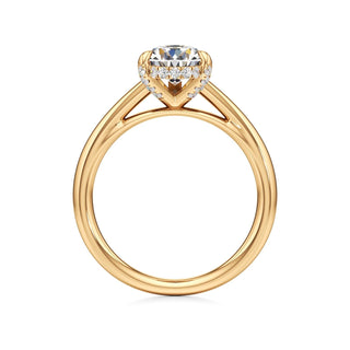 Cathedral Plain Diamond Basket Pear Engagement Ring