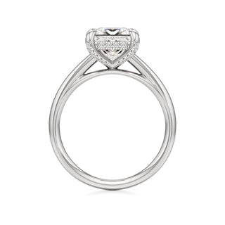 Cathedral Plain Diamond Basket Pear Engagement Ring