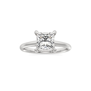 Cathedral Plain Diamond Basket Pear Engagement Ring