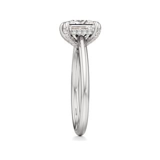 Cathedral Plain Diamond Basket Pear Engagement Ring