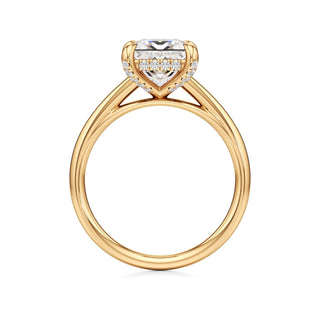 Cathedral Plain Diamond Basket Pear Engagement Ring