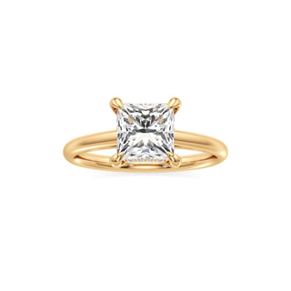 Cathedral Plain Diamond Basket Pear Engagement Ring