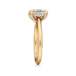 Cathedral Plain Diamond Basket Pear Engagement Ring