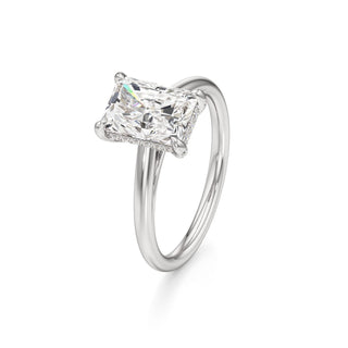 Cathedral Plain Diamond Basket Pear Engagement Ring