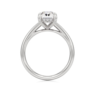 Cathedral Plain Diamond Basket Pear Engagement Ring