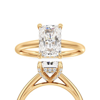 Cathedral Plain Diamond Basket Pear Engagement Ring