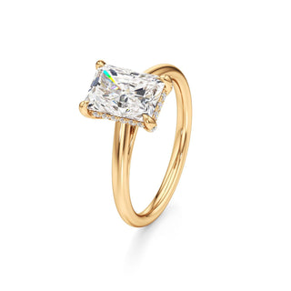 Cathedral Plain Diamond Basket Pear Engagement Ring