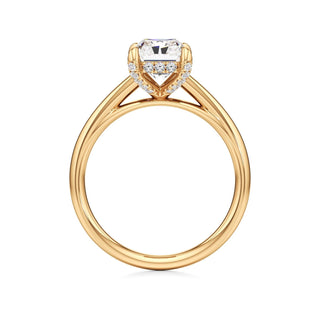 Cathedral Plain Diamond Basket Pear Engagement Ring