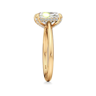 Cathedral Plain Diamond Basket Pear Engagement Ring