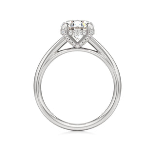 Cathedral Plain Diamond Basket Pear Engagement Ring