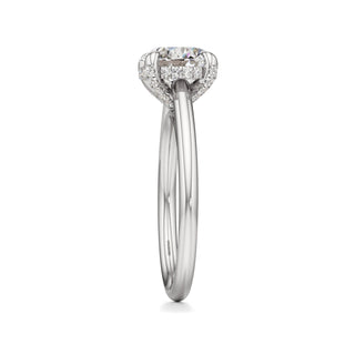 Cathedral Plain Diamond Basket Pear Engagement Ring