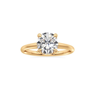 Cathedral Plain Diamond Basket Pear Engagement Ring