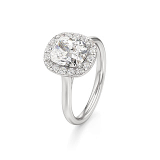 Cathedral Plain Halo Round Engagement Ring