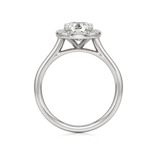 Cathedral Plain Halo Round Engagement Ring