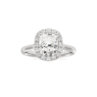 Cathedral Plain Halo Round Engagement Ring
