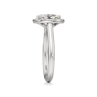 Cathedral Plain Halo Round Engagement Ring