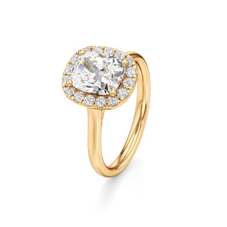 Cathedral Plain Halo Round Engagement Ring