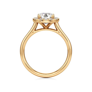 Cathedral Plain Halo Round Engagement Ring