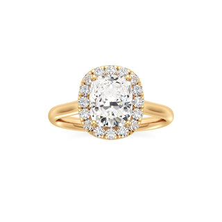 Cathedral Plain Halo Round Engagement Ring
