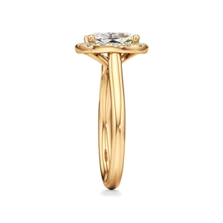 Cathedral Plain Halo Round Engagement Ring