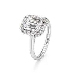 Cathedral Plain Halo Round Engagement Ring