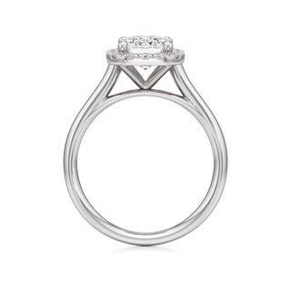 Cathedral Plain Halo Round Engagement Ring