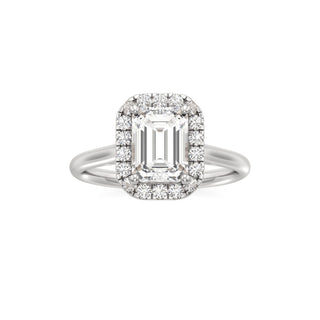 Cathedral Plain Halo Round Engagement Ring