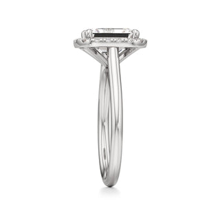 Cathedral Plain Halo Round Engagement Ring
