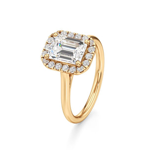 Cathedral Plain Halo Round Engagement Ring
