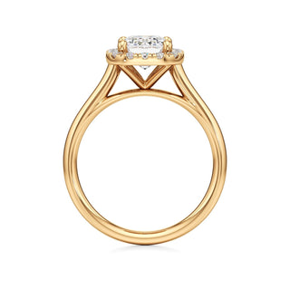 Cathedral Plain Halo Round Engagement Ring