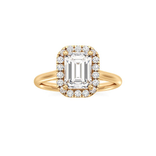Cathedral Plain Halo Round Engagement Ring