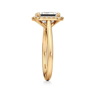Cathedral Plain Halo Round Engagement Ring