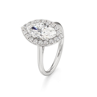 Cathedral Plain Halo Round Engagement Ring