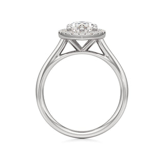 Cathedral Plain Halo Round Engagement Ring