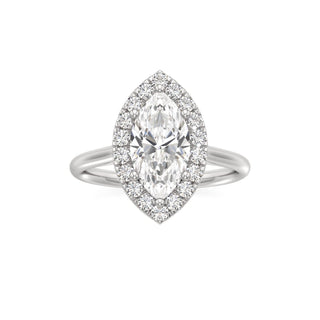 Cathedral Plain Halo Round Engagement Ring