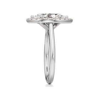 Cathedral Plain Halo Round Engagement Ring