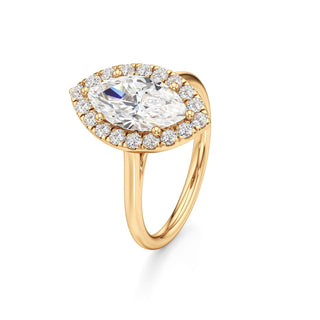 Cathedral Plain Halo Round Engagement Ring